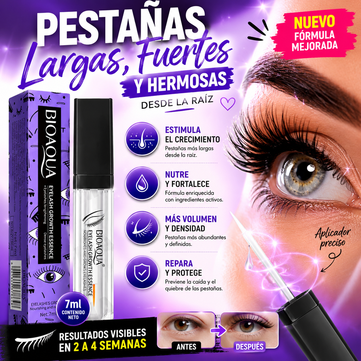 SERUM PARA CRECIMIENTO DE PESTAÑAS 7ML BIOAQUA